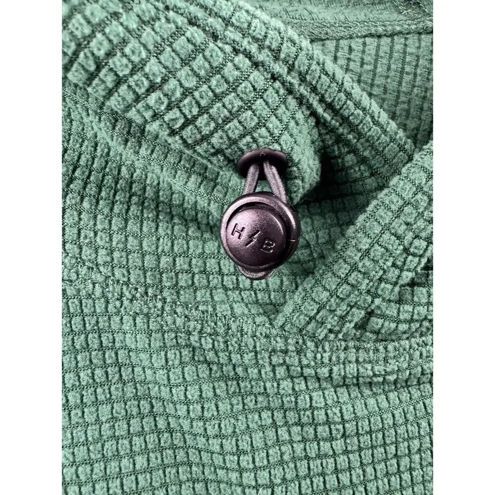 Howler Brothers Palo Duro Fleece Hoodie Green Waffle Knit Embroidered Logo L